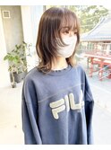 ベージュカラー　レイヤーカット　くびれヘア