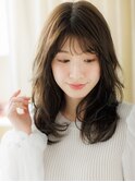 黒髪アッシュ大人巻きウェーブミディアムZ越谷30代40代