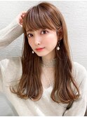1.後れ毛が可愛い顔周りレイヤー/ナチュラルアッシュ/顔周り