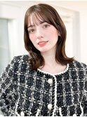 くびれヘアアプリコットオレンジ夏ヘアハイライトカラー