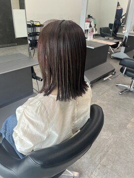 ガルボヘアー 桟橋店(garbo hair) ラベンダーグレージュ　トリートメント　ボブ