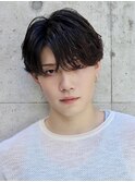 フェザーパーマ サーフカール 刈り上げセンターパート 心斎橋