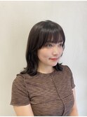 外ハネボブ＋暗めグレージュカラー