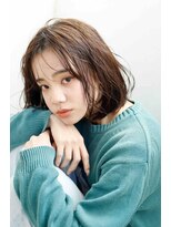 ムウ 難波(MOU)&nbsp;ボブクールショート前髪イメチェンピンクベージュ30代40代50代