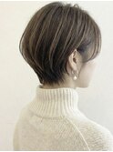 20代30代40代50代/大人可愛い耳掛けショートボブ/小顔