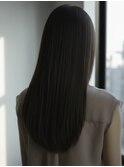 20代30代/ストレート縮毛矯正髪質改善グレージュ前髪あり赤羽