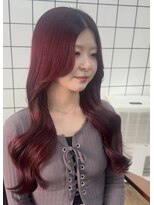 ヘアカロン 熊本下通店(Hair CALON) SAKI/暖色カラー/レッドカラー/ワインレッド/韓国/似合わせ