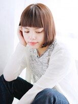 ヘアメイク ナル(hair make nalu)&nbsp;ツヤ感ブラウンのナチュラルボブスタイル