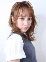 アイティー バイ アルバム 中野店(IT by ALBUM)&nbsp;ラフ波ウエーブ_オリーブカラーハイライトカラー_37611