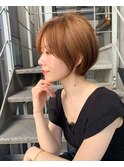 夏ショート/大人美人ショートボブ/ヌーディーカラー