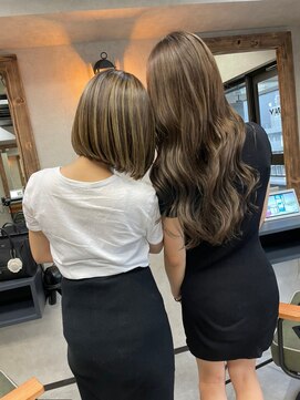 サニー 渋谷(SUNNY) バレイヤージュショコラアッシュハイライトグレージュカラー