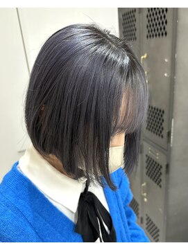 ヲタク(wotaku.) ブルージュブルーカラーブルーブラックグレージュボブブリーチ