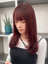 ゲーム 原宿店(GAME)&nbsp;ブリーチ無しダブルカラーチェリーレッドカラー韓国レイヤー