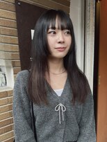 レクタ(recta) 黒髪 暗髪 パッツンロング 姫カット バングカット