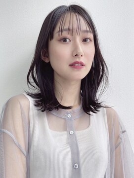 ケーツー エソラ池袋店(K-two) くびれミディアム×黒髪*レイヤーカット*ミディアムヘア*面長