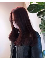 ロンドウェグ(RONND weg)&nbsp;ブリーチなしのダブルカラーでワインレッド