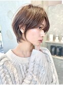 大人長めショートボブ前髪長めショートヘア30代40代50代表参道