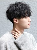 シャドウパーマスパイラルパーマ韓国ヘア刈り上げマッシュ