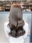 ロングくびれヘア顔周りレイヤー韓国ヘア_ba539971
