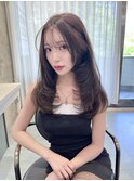 マロンベージュ×小顔レイヤー×韓国風巻き×髪質改善