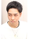 メンズビジネス爽やかアップバングショート理容室マッシュ