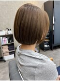 丸みボブ × ナチュラルベージュ【千葉優希】