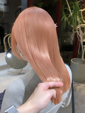 プネル(punel) ピンクオレンジ　ケアブリーチ　原宿