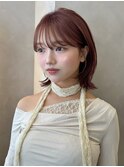 ショートボブレイヤーカットくびれボブヘア韓国ヘア暖色カラー