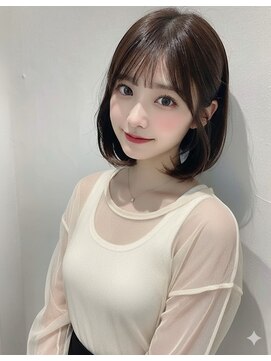 アース 栄店(HAIR&MAKE EARTH) earthショートレイヤーボブミルクティー丸みショートボブ