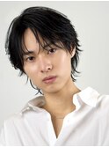 韓国マッシュセンターパートツーブロックフェザーパーマシャドウ