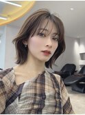 レイヤーボブ/ラテグレージュ/韓国巻き/顔周りカット/池袋
