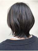 黒髪マッシュウルフ