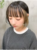 スリークボブ、前下がり、ワイドバング、インナーカラー