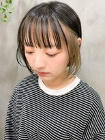 テトヘアー(teto hair)&nbsp;スリークボブ、前下がり、ワイドバング、インナーカラー