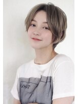 アール 西新井店(ar)&nbsp;小顔ナチュラル丸みショートボブ透明感アッシュベージュ西新井