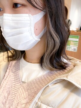 ロンド エスポワール 錦糸町(Lond espoir) 【柴田】ホワイトインナーカラーボブルフミディアムヘア