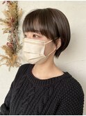 マッシュショート×オリーブベージュ