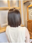 ストレートロングボブ/オリーブベージュ