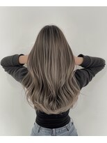 ネックス 表参道本店(nex)&nbsp;デザインカラーレイヤーカットウェットヘアオリーブベージュ白髪