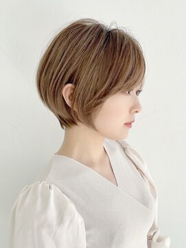 ルージュシー ショートボブ(RU10C) 白髪染め/白髪ぼかしハイライト/ヘッドスパショートスタイル/