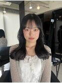 ☆ミディアムレイヤーハッシュカットダークアッシュブラウン