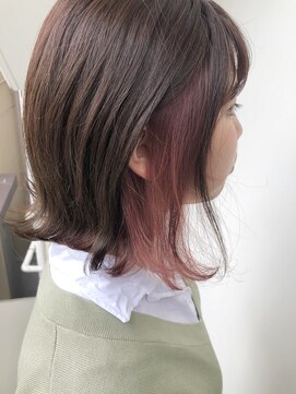 salon de MiLK 札幌大通店【サロン ド ミルク】 ケアブリーチで染めるインナーピンクカラー