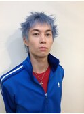 流行りのナードショートにくすみペールブルーでおしゃれに
