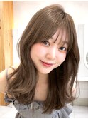 ミディアム 顔まわり 韓国 ミディアムレイヤー