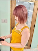 横浜ボブケアブリーチダブルカラータッセルボブレイヤーボブ