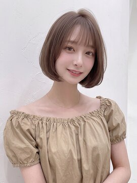 カバーヘアアンドスパ ブリス 浦和(COVER HAIR&SPA bliss) 秋カラーブリーチなし小顔/内巻きボブミルクティーベージュp浦和