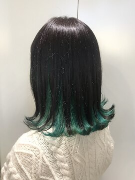 ヘアサロン ドット トウキョウ カラー 町田店(hair salon dot. tokyo color) ブラック×グリーン【町田/町田駅】