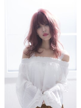 ミエル ヘア 新宿(miel hair) 〈mielhair新宿〉ゆるふわカール　コーラルピンク