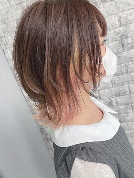 リアイス(Re:ICE) ミニウルフ/くすみブルー/流れるレイヤー/インナーハイライト