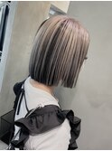 切りっぱなしボブ×逆インナーカラー